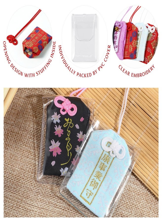SHINEOFI 10pcs Japanese Omamori Charm Bags, Traditional Fortune Amulet Sachets with Hanging Loops for Good Luck, Protection & Success - Image 5