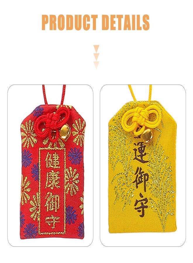 SHINEOFI 10pcs Japanese Omamori Charm Bags, Traditional Fortune Amulet Sachets with Hanging Loops for Good Luck, Protection & Success - Image 4