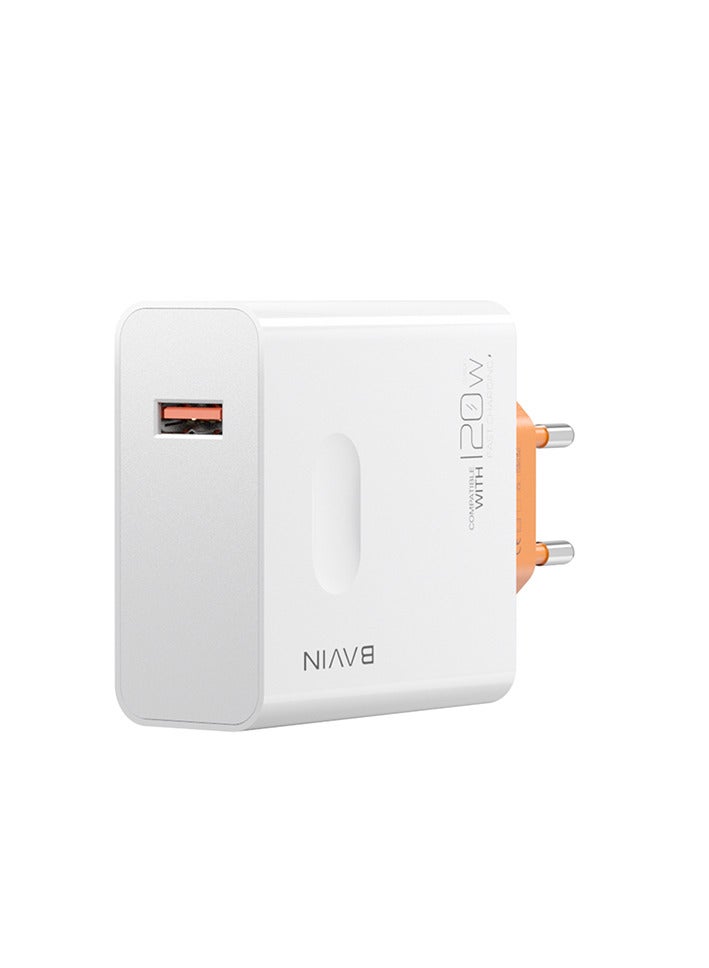 Bavin 120W Android Phone Charger Hypercharge Turbo Fast Wall Charger Compatible with Huawei and OPPO and Vivo - White - Image 1