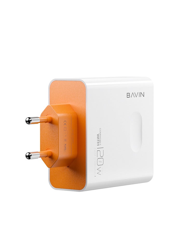 Bavin 120W Android Phone Charger Hypercharge Turbo Fast Wall Charger Compatible with Huawei and OPPO and Vivo - White - Image 3
