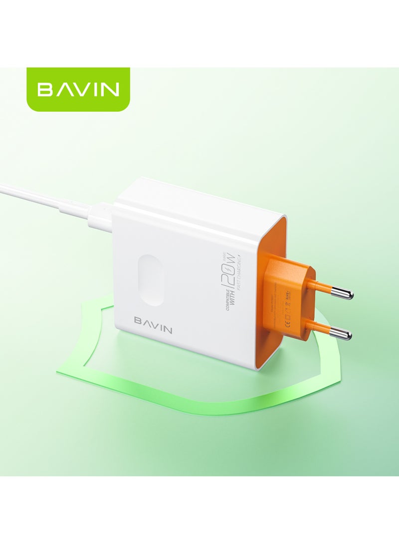 Bavin 120W Android Phone Charger Hypercharge Turbo Fast Wall Charger Compatible with Huawei and OPPO and Vivo - White - Image 4