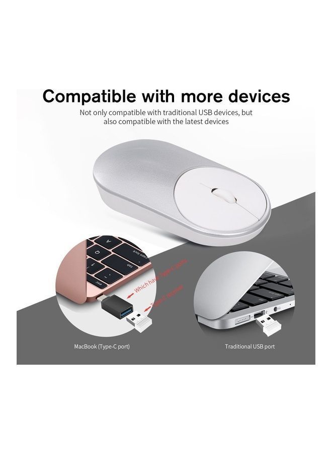 NIBEMINENT 2.4G Wireless Portable Slim Mouse Silver  - Image 3