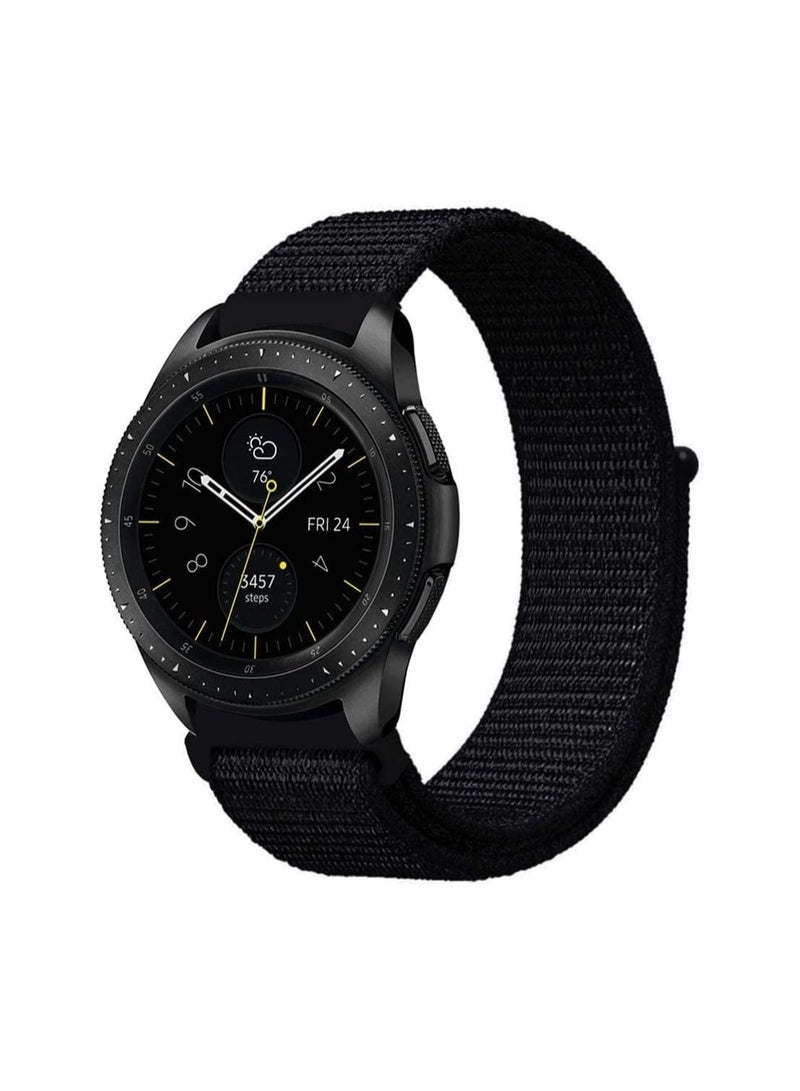Comfort Canvas Woven Nylon Sport Band for Samsung Galaxy Watch 46mm/Gear S3 Frontier/Huawei Watch GT2/Magic Honor 2/Fossil/22mm Watches (Black) - Image 2