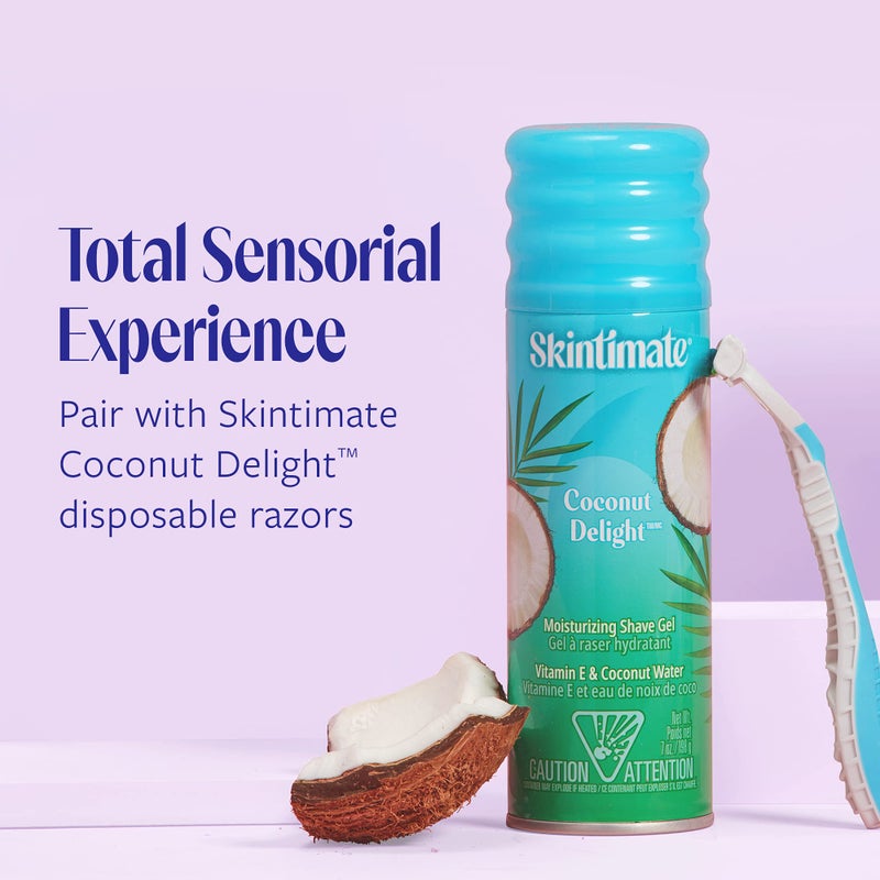 Skintimate Coconut Delight Shave Gel for Women, 3 Pack | Skintimate Shaving Cream for Women, Womens Shaving Cream, Shave Cream, Shaving Foam, Womens Shave Gel, Pack of 3, 7oz each(Package May Vary) - Image 5