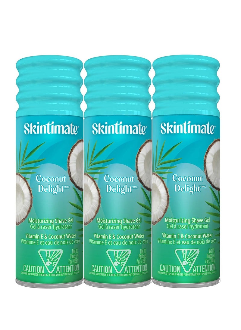 Skintimate - Skintimate Coconut Delight Moisturizing Shave gel for Women, 7 Ounce (Pack of 3) - Image 1