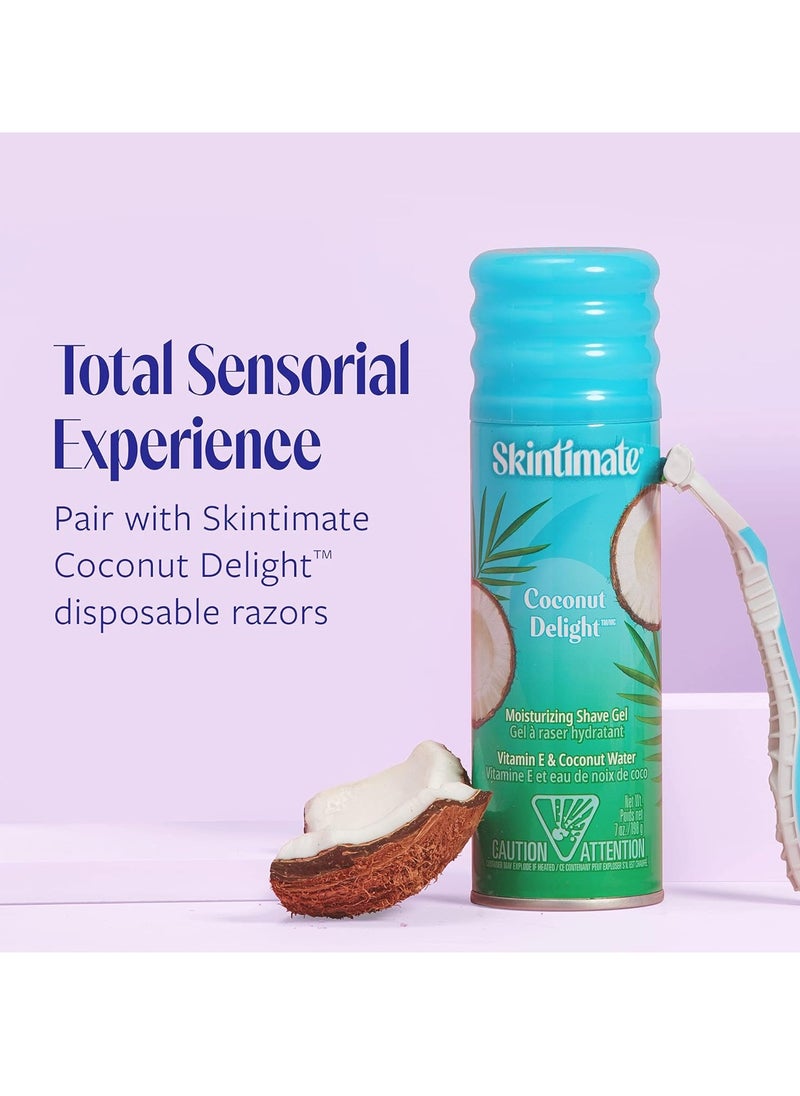Skintimate - Skintimate Coconut Delight Moisturizing Shave gel for Women, 7 Ounce (Pack of 3) - Image 1