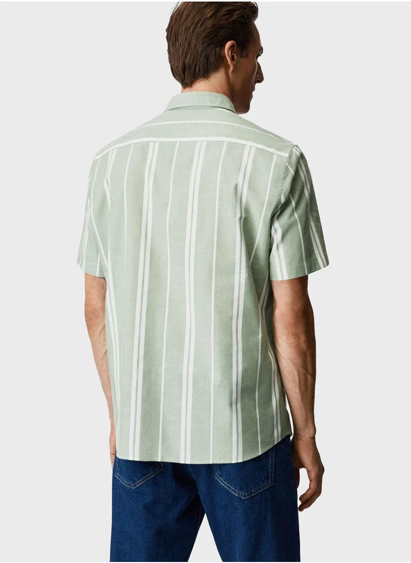 Mango Man Striped Regular Fit Shirt