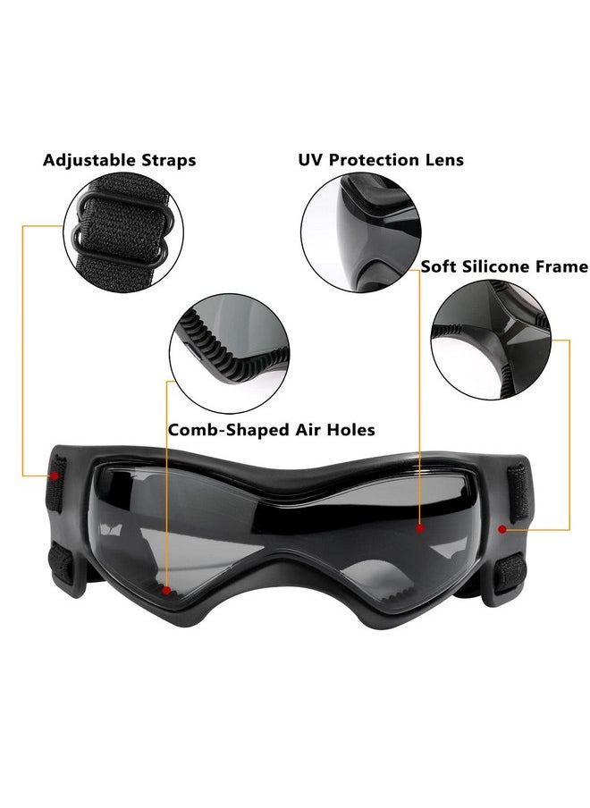 QUMY - QUMY Dog Goggles UV Protection for Small to Medium Breed Dog, Dog Sunglasses Windproof Anti-Fog Dustproof Snowproof, Puppy Glasses for Outdoor Riding Driving with Comfortable Frame Adjustable Straps - Image 1