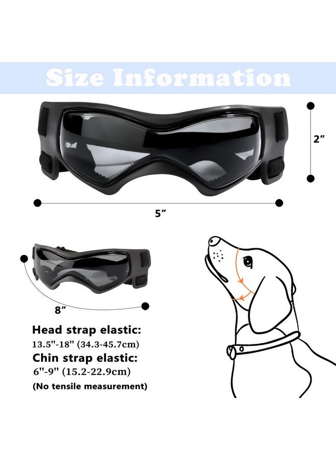 QUMY - QUMY Dog Goggles UV Protection for Small to Medium Breed Dog, Dog Sunglasses Windproof Anti-Fog Dustproof Snowproof, Puppy Glasses for Outdoor Riding Driving with Comfortable Frame Adjustable Straps - Image 1