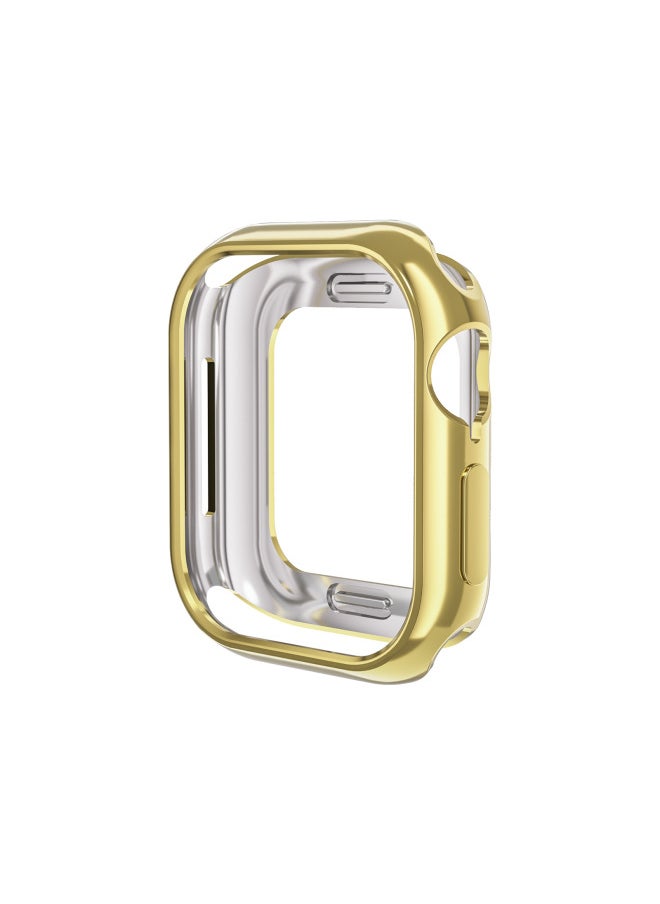Generic - For Apple Watch10 Apple Watch Case Iwatch10 TPU Case Half Bag Hollow Case-Color:Gold-Dimensions:S10#42mm (opp Packaging) - Image 1