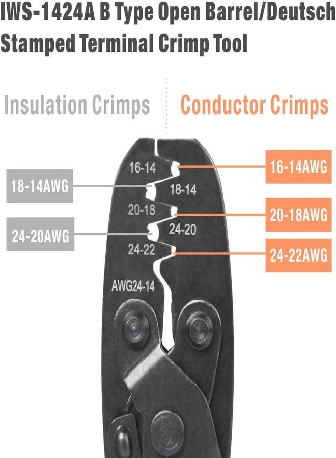 IWISS iCrimp Open Barrel Terminal Crimping Tool for Molex Style DELPHI AMP TYCO Deutsch Terminals Crimper, Molex Crimping Tool,24-14 AWG - Image 3