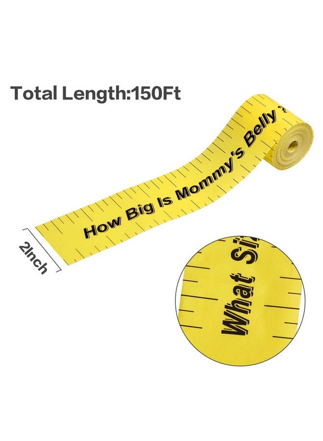 ABOAT 2 Rolls Belly Measuring Tape Tummy Measure for Baby Shower Game Party Supplies,Total 300Feet - Image 4