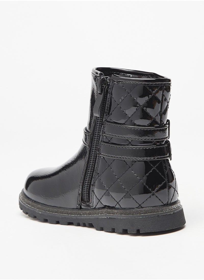 Flora Bella By Shoexpress - Girls Quilted Ankle Boots with Zip Closure - Image 1