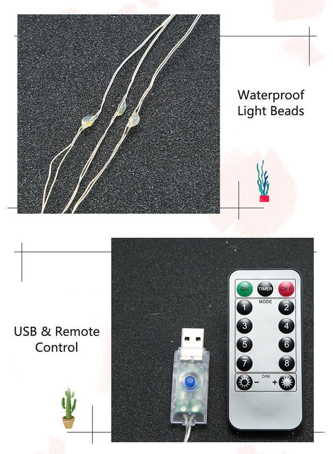 NIBEMINENT 300Led USB Remote Control Copper Wire Lamp Maid's Heart Room Curtain Decoration Low Voltage Light String Warm White multicolour 14*2*9centimeter - Image 3