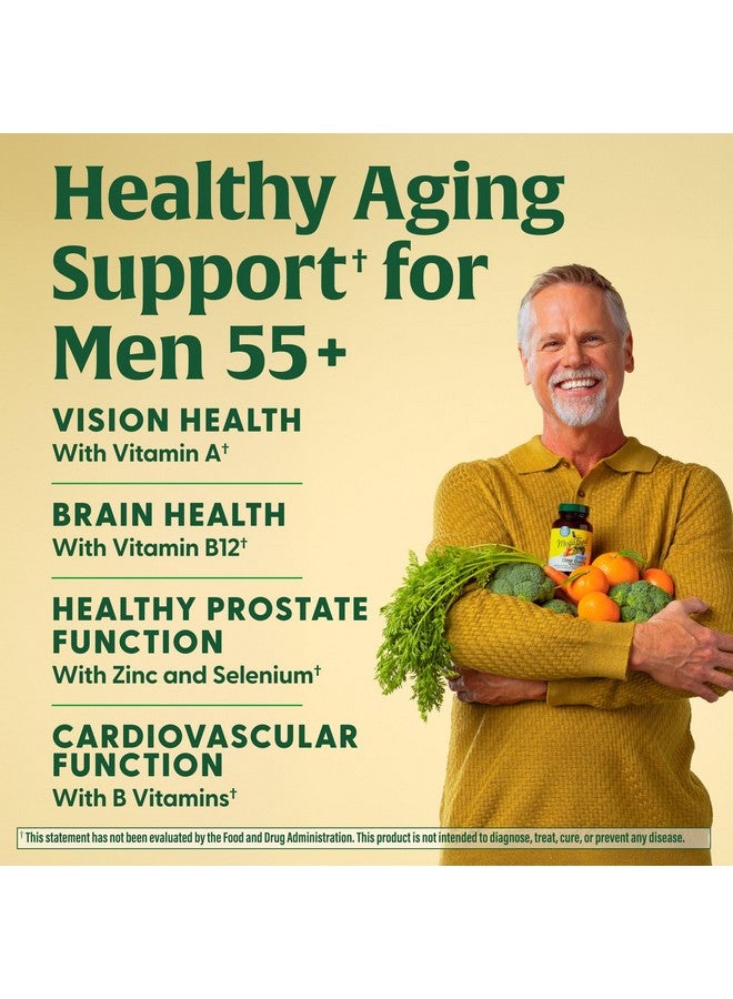 ميغافود ميجا فود للرجال من سن 55+، قرص واحد يوميًا - فيتامينات متعددة للرجال مع فيتامين ب12، وفيتامين ج، وفيتامين د، والزنك - مكمل غذائي مثالي لدعم الشيخوخة والمناعة - نباتي - مصنوع بدون 9 مسببات للحساسية الغذائية - 60 قرصًا - Image 5