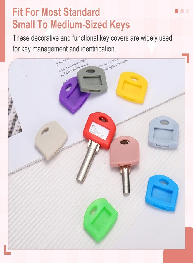 PATIKIL 12 Pcs Key Cap Covers, Silicone Rubber Square Colored Key Ring Identifiers Color Coded Label Tag Caps Markers Sleeve Protector for House Office, 6 Colors - Image 5