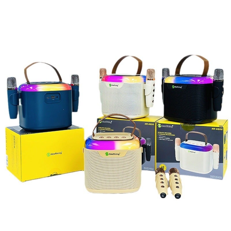 ميكروفون مكبر صوت بلوتوث كاريوكي شامل للعائلة KTV لاسلكي محمول صوت كاريوكي ملون جديد - Image 2