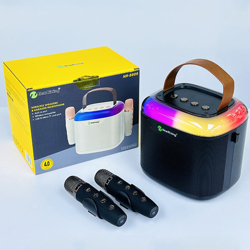 ميكروفون مكبر صوت بلوتوث كاريوكي شامل للعائلة KTV لاسلكي محمول صوت كاريوكي ملون جديد - Image 1