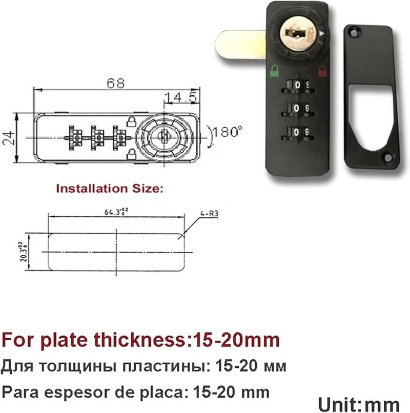 MS514 3 4 Digit Combination Cabinet Cam Lock with Reset Key for Door Locker Office Drawer Jewelry Box - Image 3