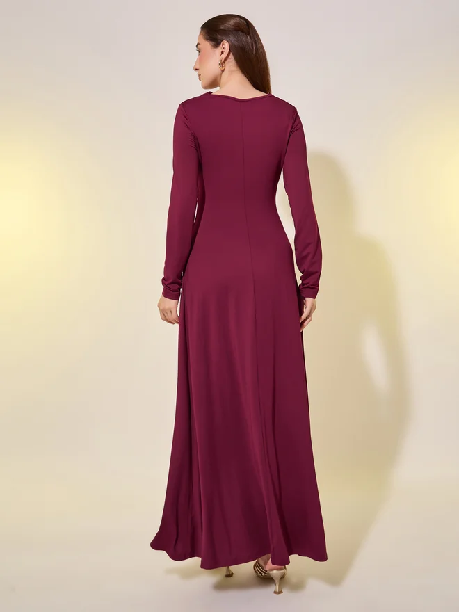Take Two Burgundy Ruched Dress