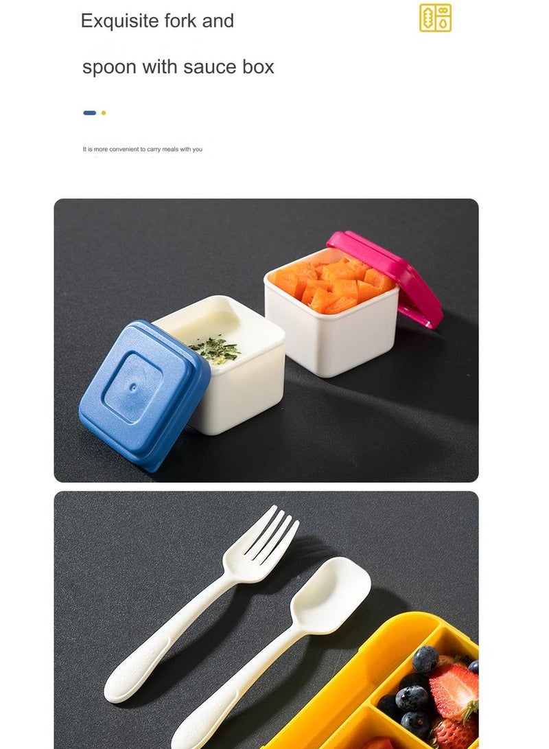QIGAR Bento Lunch Box for Kids Adults, 6 Compartments  Food Container Ideal Portion Sizes Leak-Proof Bento box for Kids ,With cutlery sauce box,microwave heating Safe, Food-Safe Materials 1330ml - Image 5