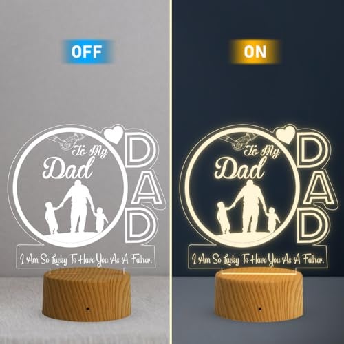 GIFTMEBAZAR Gift Me Bazar to My Dad Acrylic Led Night Lamp with Warm White Light & On/Off Touch Button | USB Powered | Birthday Gift for Dad | Fathers Day Gift | Express Your Love for Dad - Image 3