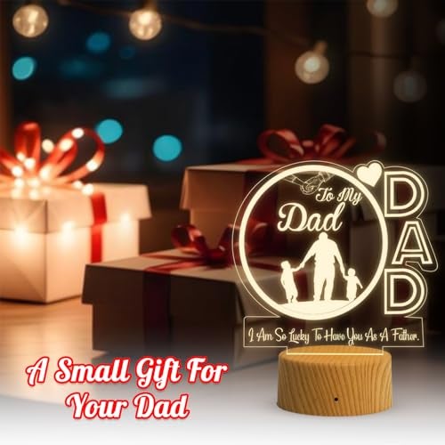 GIFTMEBAZAR Gift Me Bazar to My Dad Acrylic Led Night Lamp with Warm White Light & On/Off Touch Button | USB Powered | Birthday Gift for Dad | Fathers Day Gift | Express Your Love for Dad - Image 2