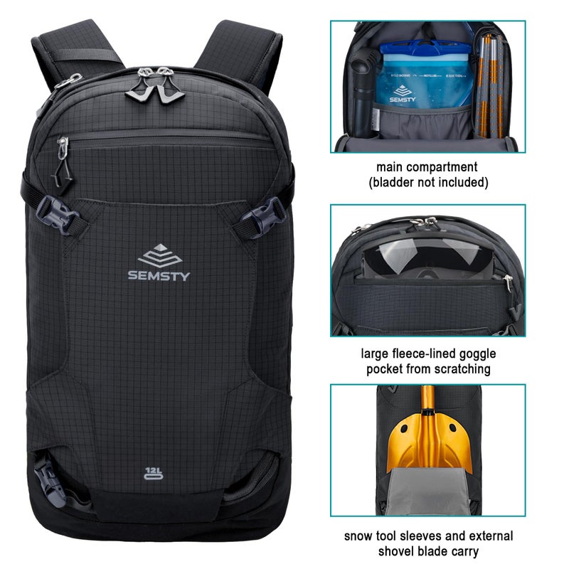 SEMSTY 12L Ski & Snowboard Backpack, Backcountry Backpack for Men Women - Image 3