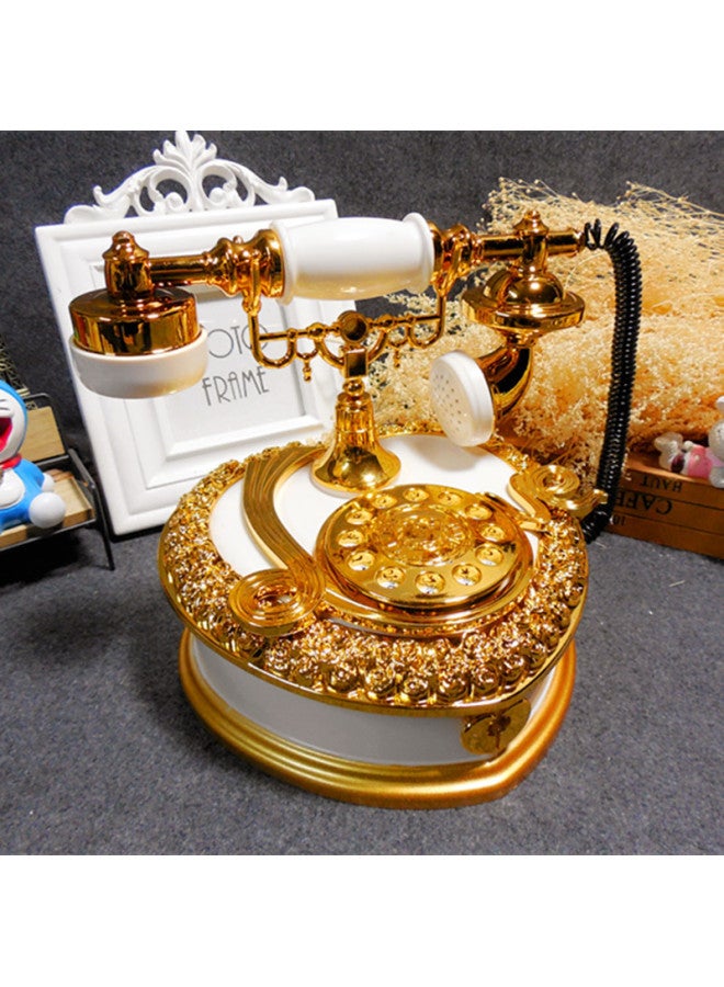 Nostalgic Retro Telephone Music Box For Boys And Girls Birthday Gift Music Box Gift 2031-Color:2031 Telephone Music Box/Brown - Image 4