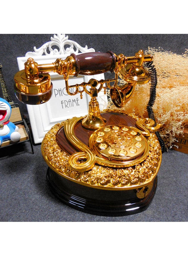 Nostalgic Retro Telephone Music Box For Boys And Girls Birthday Gift Music Box Gift 2031-Color:2031 Telephone Music Box/Brown - Image 1