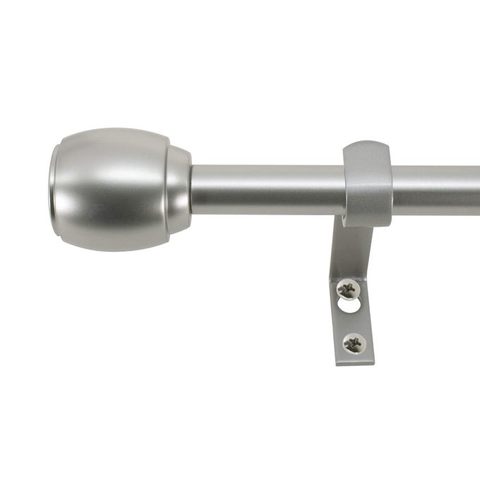 30890SL28 Cap Curtain Rod Set 28 to 48 Inches Silver