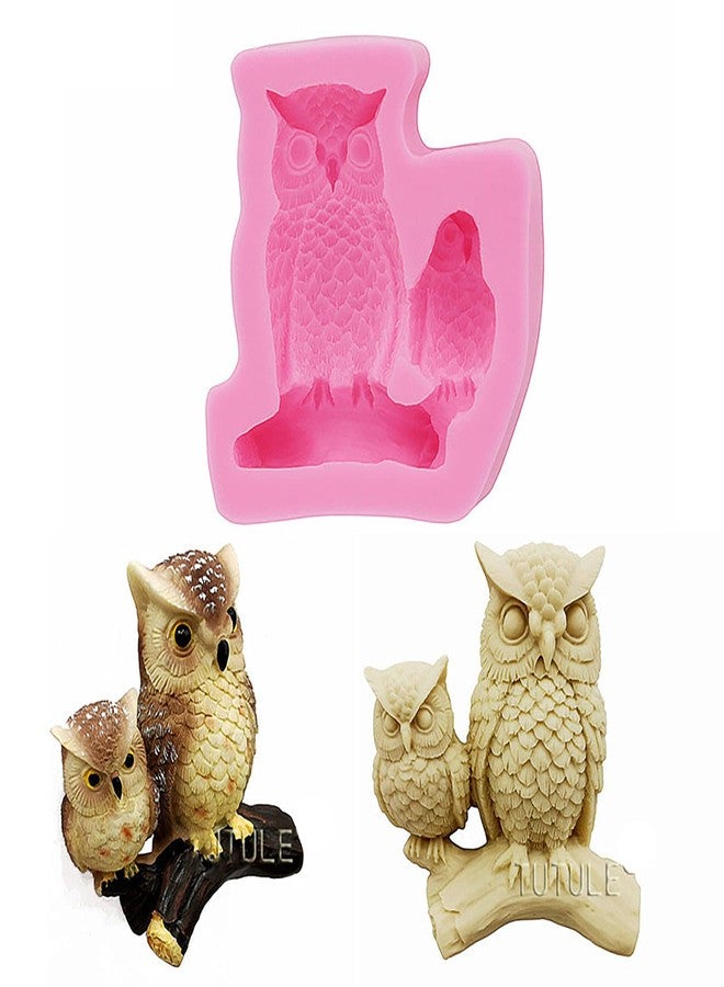 Jansowin 3D Owl Shape Mom Baby Woodland Silicone Mold for Handmade DIY Cake Topper Decoration Crystal Resin Candy Crafting Tool Projects Gum Paste Trinket Jelly Shots Epoxy Fondant Pudding Desserts Pendant - Image 1