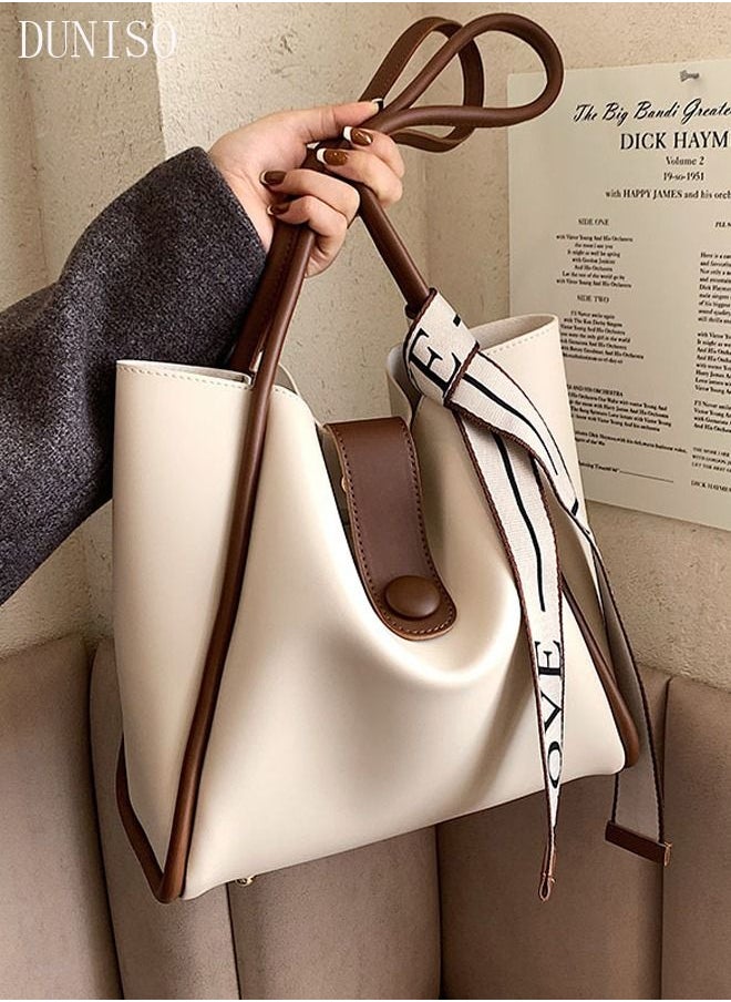 DUNISO - Women's Shoulder Tote Bag  Leather Handbag For Women Retro Large Capacity Messenger Fashionable Travel Hand Bag - Image 1