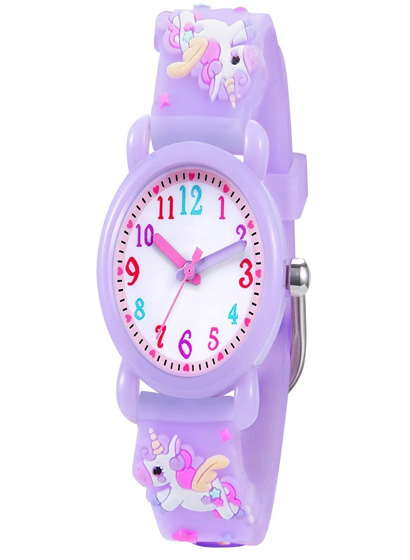 Zikra ساعة أطفال، ساعة بنات، ساعة كرتونية ثلاثية الأبعاد محبوبة، ساعة معصم للأطفال، هدية ساعات للبنات والأولاد من عمر 3-11 سنة - Image 1