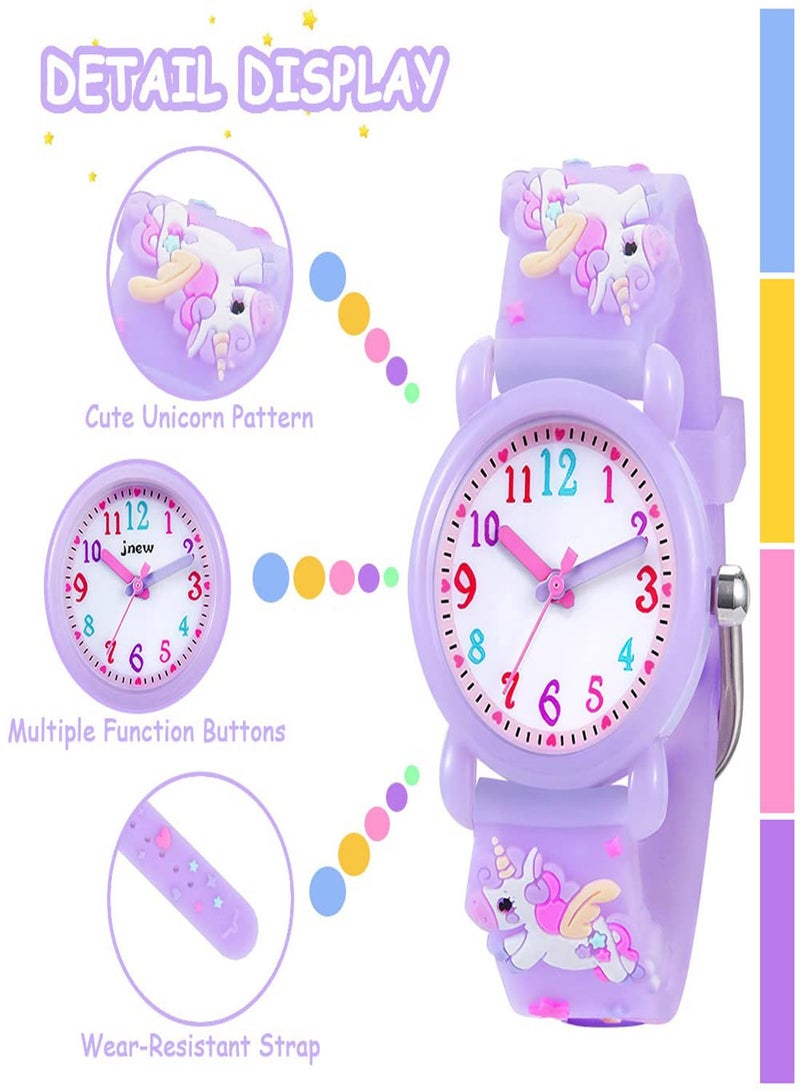 Zikra ساعة أطفال، ساعة بنات، ساعة كرتونية ثلاثية الأبعاد محبوبة، ساعة معصم للأطفال، هدية ساعات للبنات والأولاد من عمر 3-11 سنة - Image 2