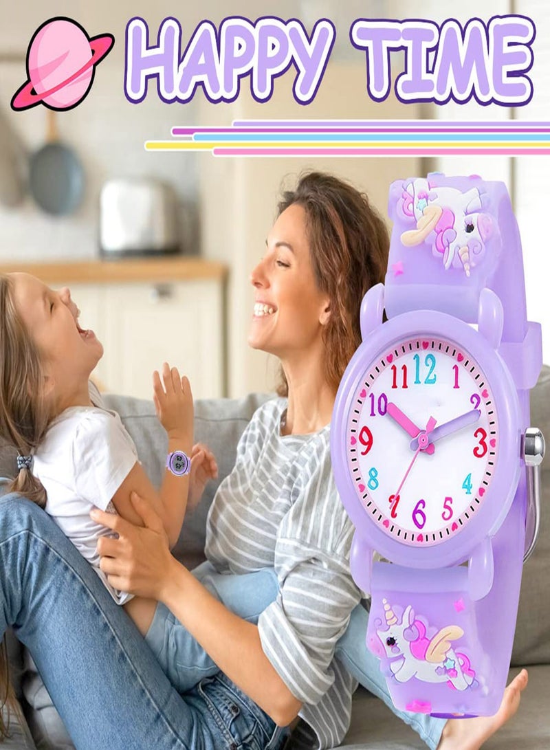Zikra ساعة أطفال، ساعة بنات، ساعة كرتونية ثلاثية الأبعاد محبوبة، ساعة معصم للأطفال، هدية ساعات للبنات والأولاد من عمر 3-11 سنة - Image 5
