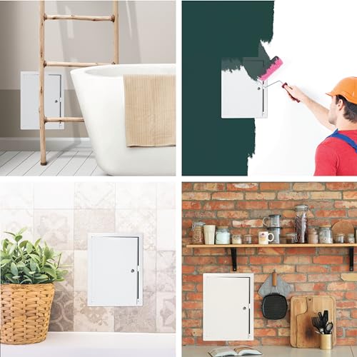 ECOPRO VENT 12" x 16" Lockable White Metal Access Panel. Service Shaft Door Panel with Key. Plumbing, Electricity, Heating, Alarm Wall Access Panel for Drywall. Bathroom Services Access Hole Cover. - Image 4