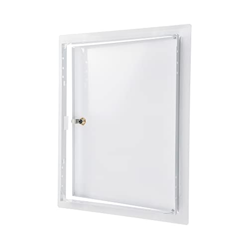 ECOPRO VENT 12" x 16" Lockable White Metal Access Panel. Service Shaft Door Panel with Key. Plumbing, Electricity, Heating, Alarm Wall Access Panel for Drywall. Bathroom Services Access Hole Cover. - Image 5