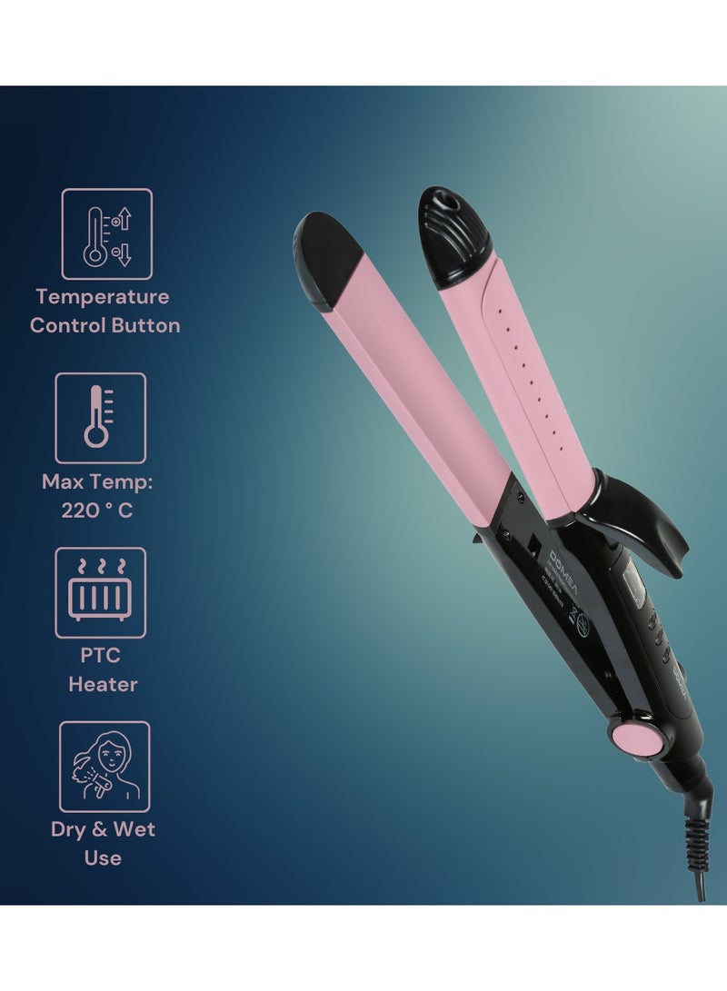 DOMEA Professional 2-in-1 Hair Straightener & Curler, With Temperature Control, 210°C Fast Heating Ceramic Plates, Ionic Technology for Frizz-Free Shine Hair – Salon Styling for All Hair Types - Image 2