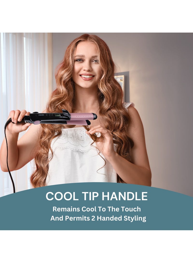 DOMEA Professional 2-in-1 Hair Straightener & Curler, With Temperature Control, 210°C Fast Heating Ceramic Plates, Ionic Technology for Frizz-Free Shine Hair – Salon Styling for All Hair Types - Image 4