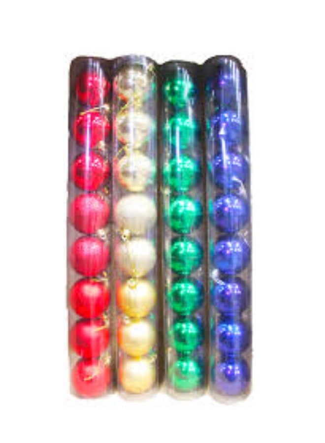 بروماس مجموعة كرات الزينة بألوان متنوعة 24 قطعة