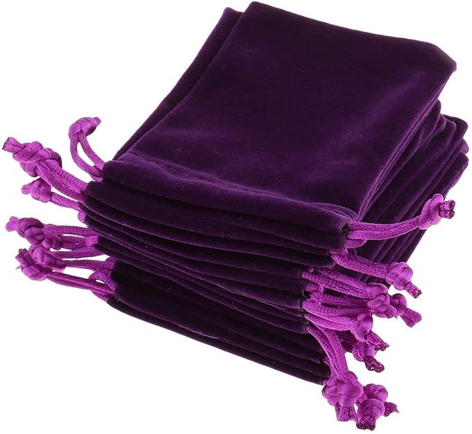 50 PIECES WHOLESALE LOT VELVET POUCHES WITH DRAWSTRINGSPOUCHES BAGS 3 X 4 INCH PURPLE