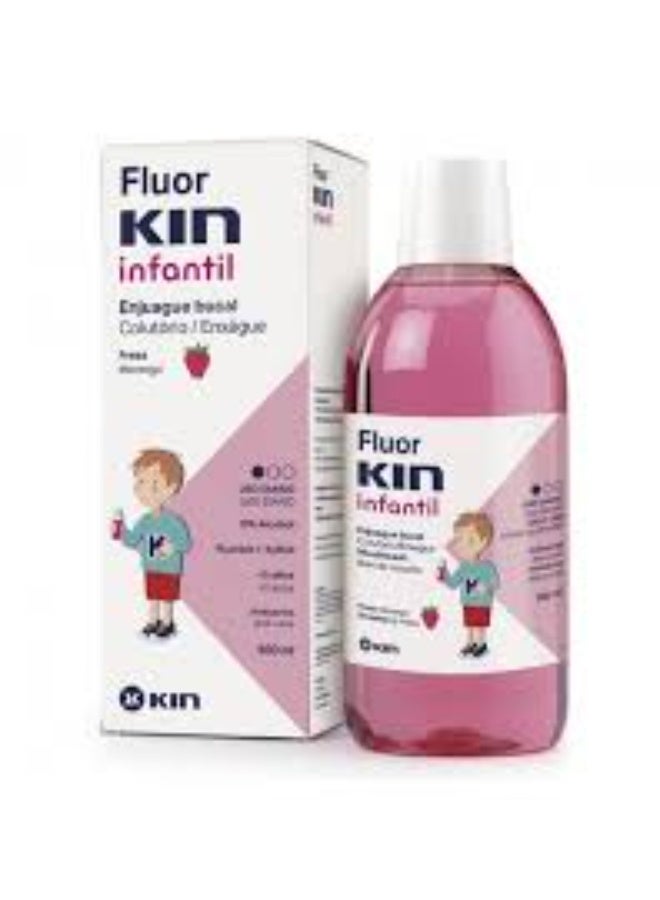 Kin Fluorkin Kids Mouthwash Strawberry Flavor 500ml - Image 1