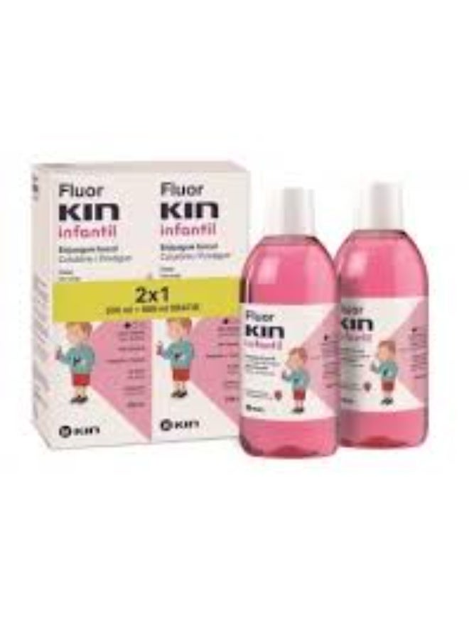 Kin Fluorkin Kids Mouthwash Strawberry Flavor 500ml - Image 2