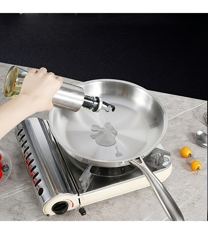 Stainless Steel Silvery Thick Frying Pan Non Stick for Induction Gas - Image 5