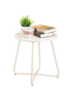 XiuWoo Nordic Style Round Coffee Table Side End Table Durable Metal Frame Furniture Small Space Tea Corner Table for Living Room Bedroom Patio Garden  - Image 3