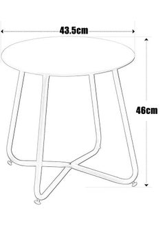 XiuWoo Nordic Style Round Coffee Table Side End Table Durable Metal Frame Furniture Small Space Tea Corner Table for Living Room Bedroom Patio Garden  - Image 4