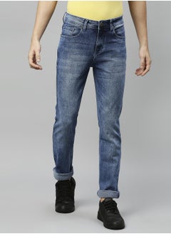 HIGH STAR Men Blue Slim Fit Heavy Fade Acid Wash Stretchable Jeans  - Image 5