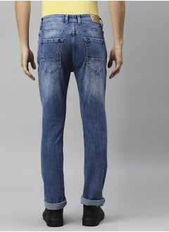 HIGH STAR Men Blue Slim Fit Heavy Fade Acid Wash Stretchable Jeans  - Image 4