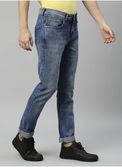 HIGH STAR Men Blue Slim Fit Heavy Fade Acid Wash Stretchable Jeans  - Image 3